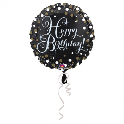 Folija balons "Happy Birthday sparkle" (43 cm)
