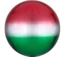 Folija balons-orbz, sarkans-zaļš ombre (38 cm)
