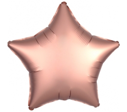 Folija balons "Rozā zelta zvaigzne", matēts (48 cm)