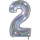 Folija balons, skaitlis "2", hologrāfisks  (66 cm)
