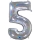 Folija balons, skaitlis "5", hologrāfisks  (66 cm)