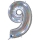 Folija balons, skaitlis "9", hologrāfisks  (66 cm)