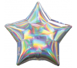 Folija balons "Sudraba zvaigzne", hologrāfiska 