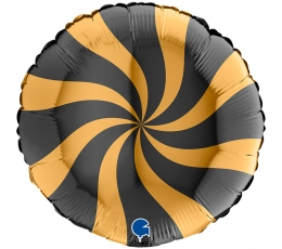 Folija balons "Virpulis", melns - zelts (46 cm)