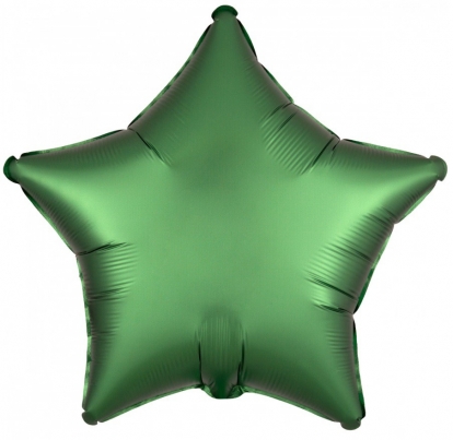 Folija balons "Zaļa zvaigzne", matēta (48 cm)