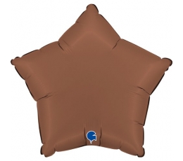 Folija balons, zvaigzne - šokolādes krāsā (46 cm)