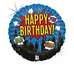 Folija balons ''Supervaroņu dzimšanas diena'' (46 cm)