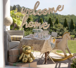 Folijas balonu komplekts "Welcome home" (250x55 cm), krēmkrāsas 2
