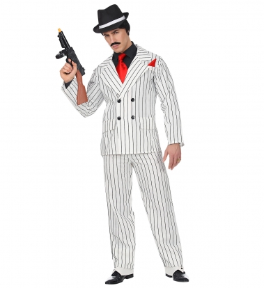 Gangstera uzvalks, balts svītrains (M)
