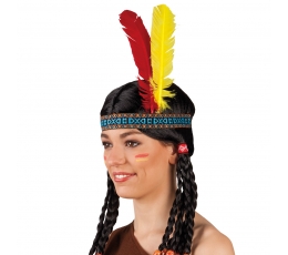 Indiāņu galvas lente ar spalvām
