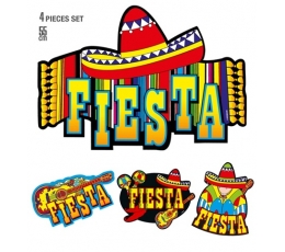 Kartona dekorācijas "Fiesta" (4 gab.)