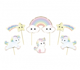 Kociņi - dekorācijas "Baby Unicorn" (6 gab.)