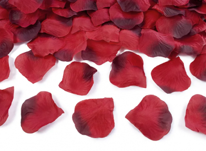 Mākslīgas rožu ziedlapiņas, tumši sarkanas (500 gab)