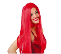 Parūka ar gariem matiem, sarkana