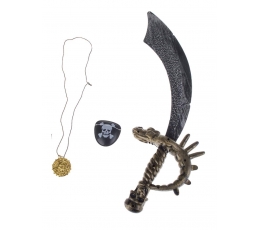 Pirātu komplekts (zobens, acis, medaljons)