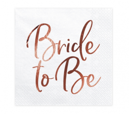 Salvetes "Bride to be", baltas -rozā zelta (20 gab)