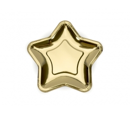 Šķīvīši "Zelta zvaigznes" formā (6 gab/ 18 cm)