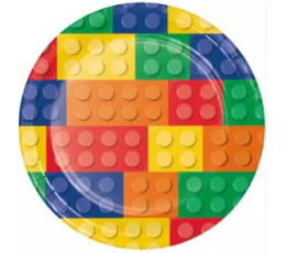 Šķīvji "Lego klucīši" (8 vnt./22 cm)