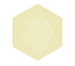 Šķīvji, sešstūraini dzelteni (6 gab./26x22 cm)