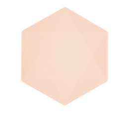 Šķīvji, sešstūraini persiku krāsā (6 gab./26x22 cm)