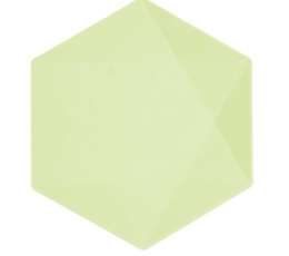 Šķīvji, sešstūraini zaļi (6 gab./26x22 cm)