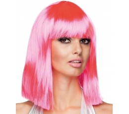Vidēja garuma matu parūka, neona rozā