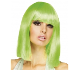 Vidēja garuma matu parūka, neona zaļa