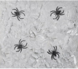 Zirnekļa tīkls ar zirnekļiem, balts (56 g.)