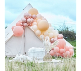 Воздушный шар гирлянда - арка "Сделай сам", цвет персик - розово - золото (205 шаров)