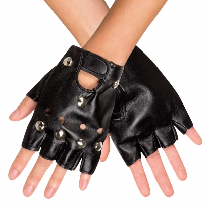 Байкерские перчатки, черные
