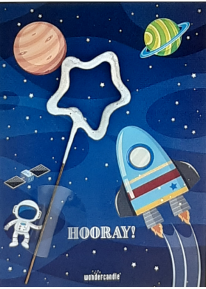 Бенгальский огонь с открыткой  "Space hooray!" (11х8 см)