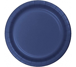 Бумажные тарелочки, темно синие (20 шт/17 см)
