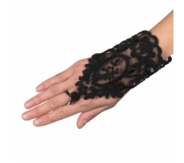 Черные, кружевные перчатки