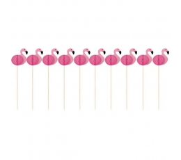 Декоративные шпажки "Розовые фламинго" (10 шт)
