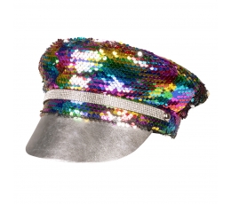 Диско - шляпа, блестящая радуга