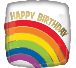 Фольгированный шар "Happy Birthday rainbow" (43 см) 