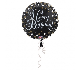 Фольгированный шар "Happy Birthday sparkle" (43 см)