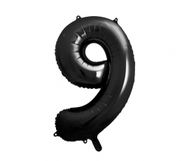 Фольгированный шарик "9", черный  (85см)