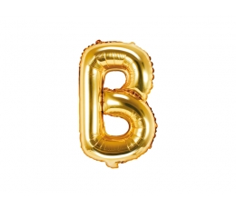 Фольгированный шарик - буква "B", золото (35 см)