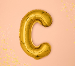 Фольгированный шарик - буква "C", золото (35 см) 1