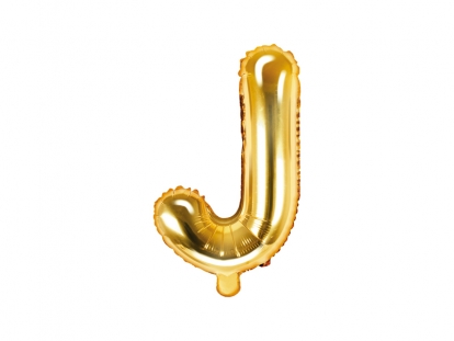 Фольгированный шарик - буква "J", золото (35 см)
