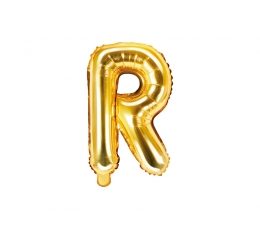 Фольгированный шарик - буква "R", золото (35 см)
