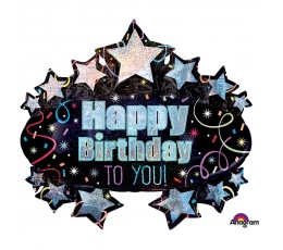 Фольгированный шарик "Happy Birthday stars" (78 x 71 см)