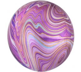   Фольгированный шарик марблс, фиолетовый (38х40 см)