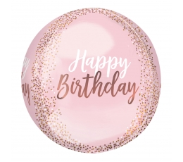 Фольгированный шарик орбз "Happy birthday"  (38 x 40 cm)