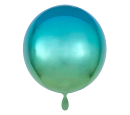 Фольгированный шарик орбз, синий-зеленый ombre (38 см)