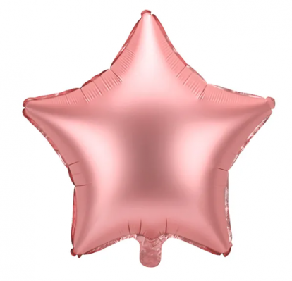 Фольгированный шарик "Розовая - золотая звезда" (45 см)