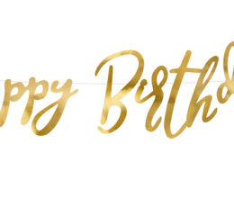 Форминая гирлянда "Happy Birthday", золото (62 см)
