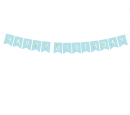 Гирлянда "Happy Birthday", синяя -золотая (1,75 м)