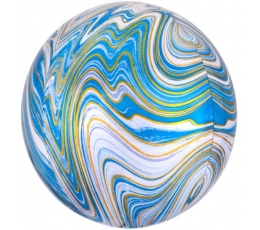 Фольгированный шарик марблс, голубой (38х40 см)